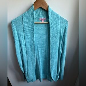 Lily Pulitzer Size XL Turquoise Cardigan GUC $45